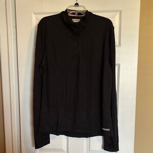 Omni-Wool men’s black quarter zip pul on lightweight sweater size XL